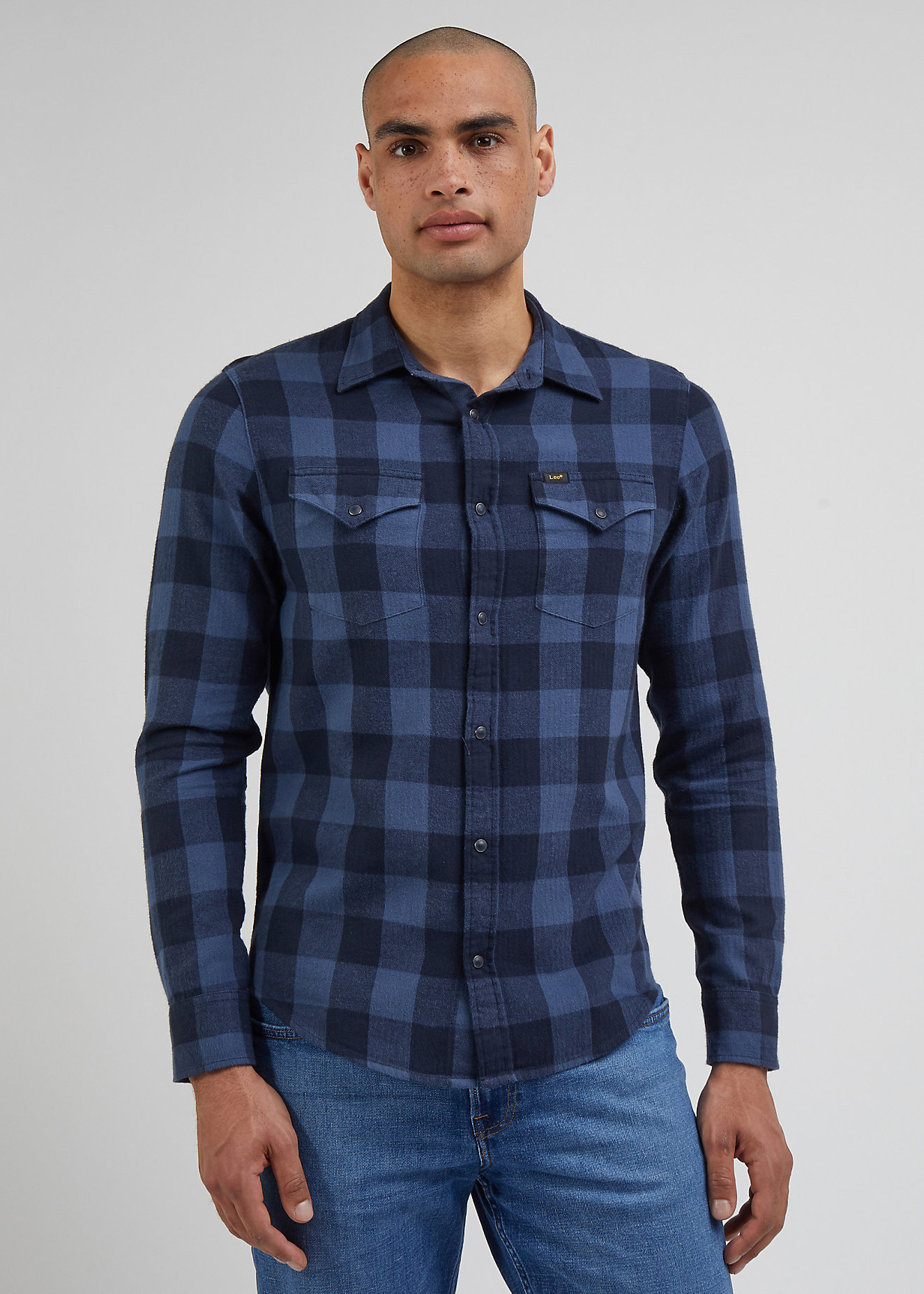 Lee Clean Western Shirt Deep Waters Check - L66RRRA62