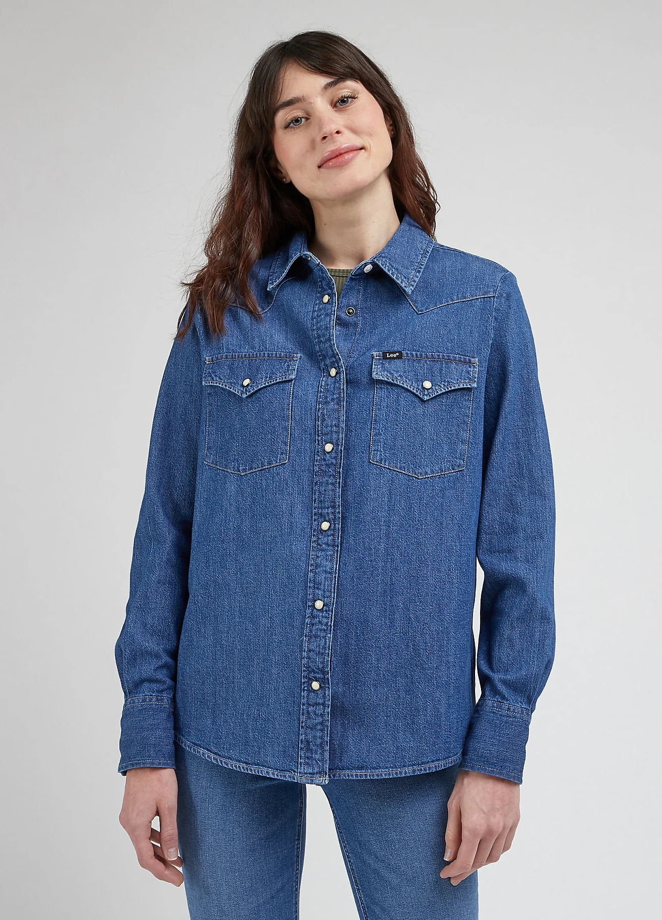 Lee Western Shirt Mid Blues