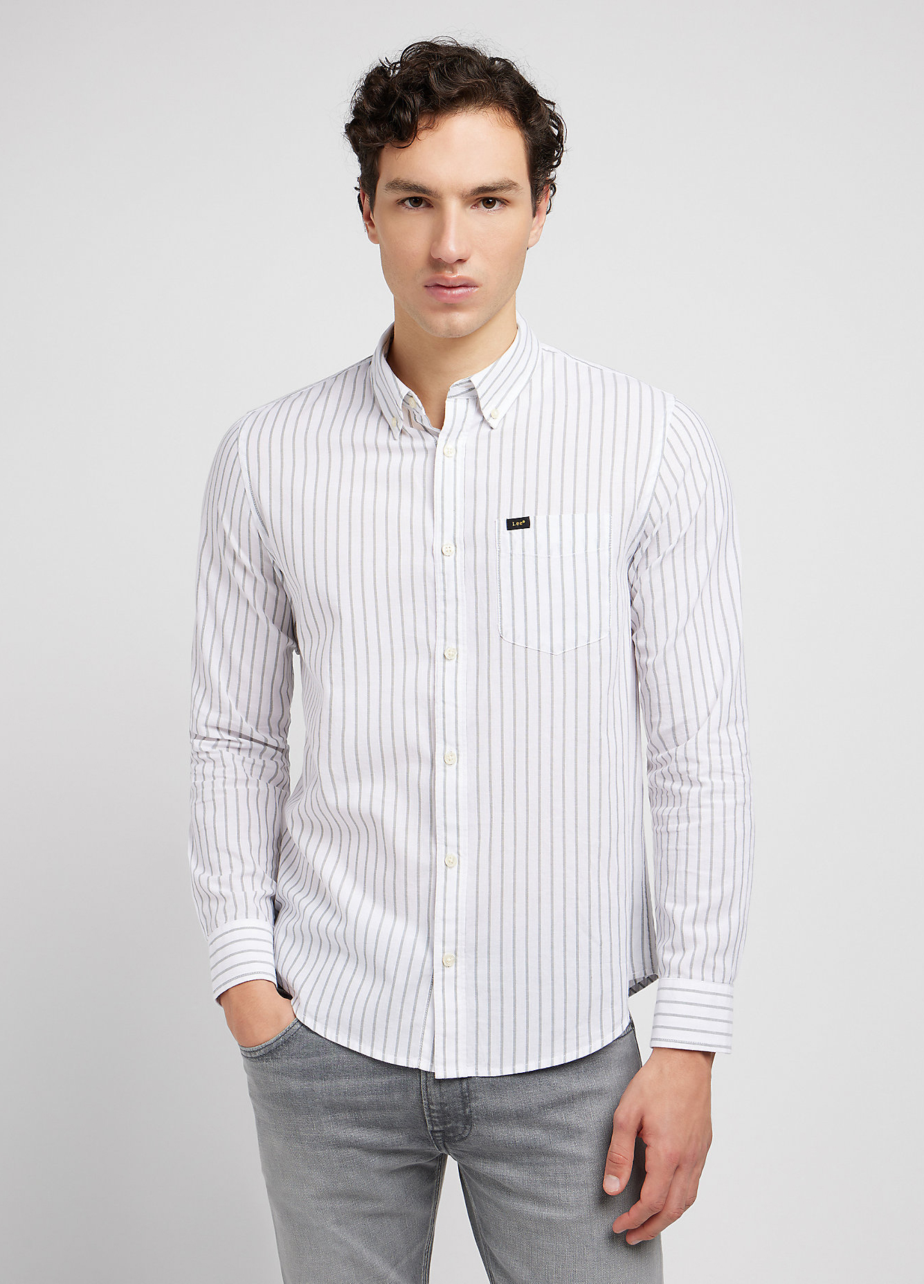 Lee Button Down Olive Grove Stripe - 112349958