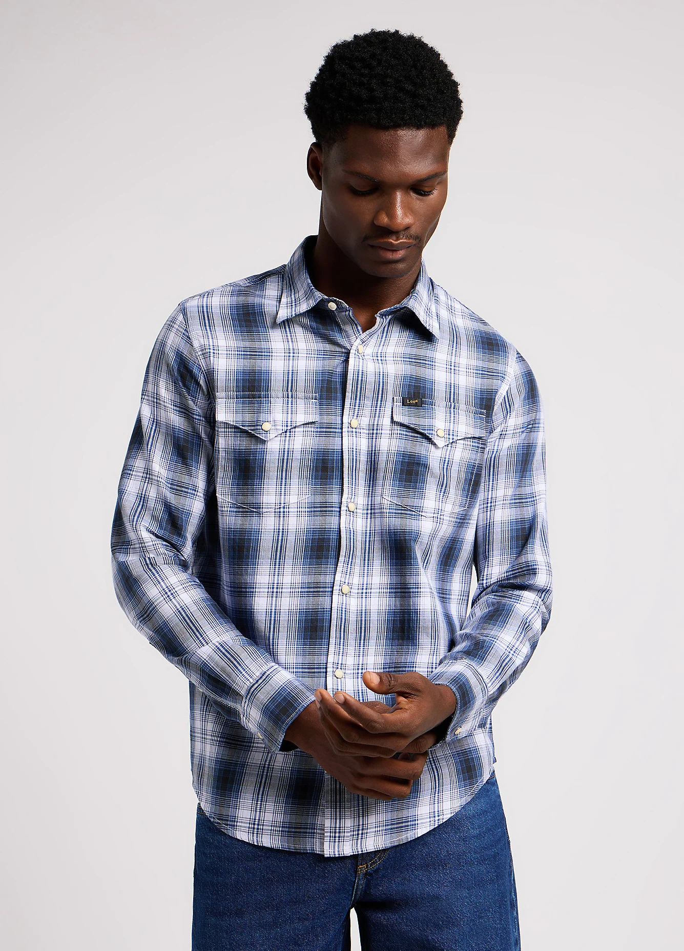 Lee Clean Western Shirt Drama Blue