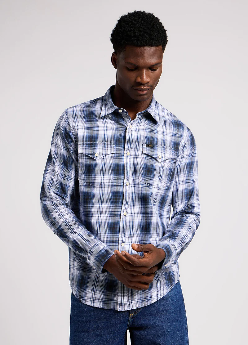 Lee Clean Western Shirt Drama Blue