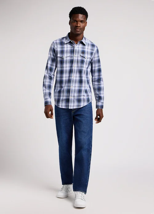 Lee Clean Western Shirt Drama Blue