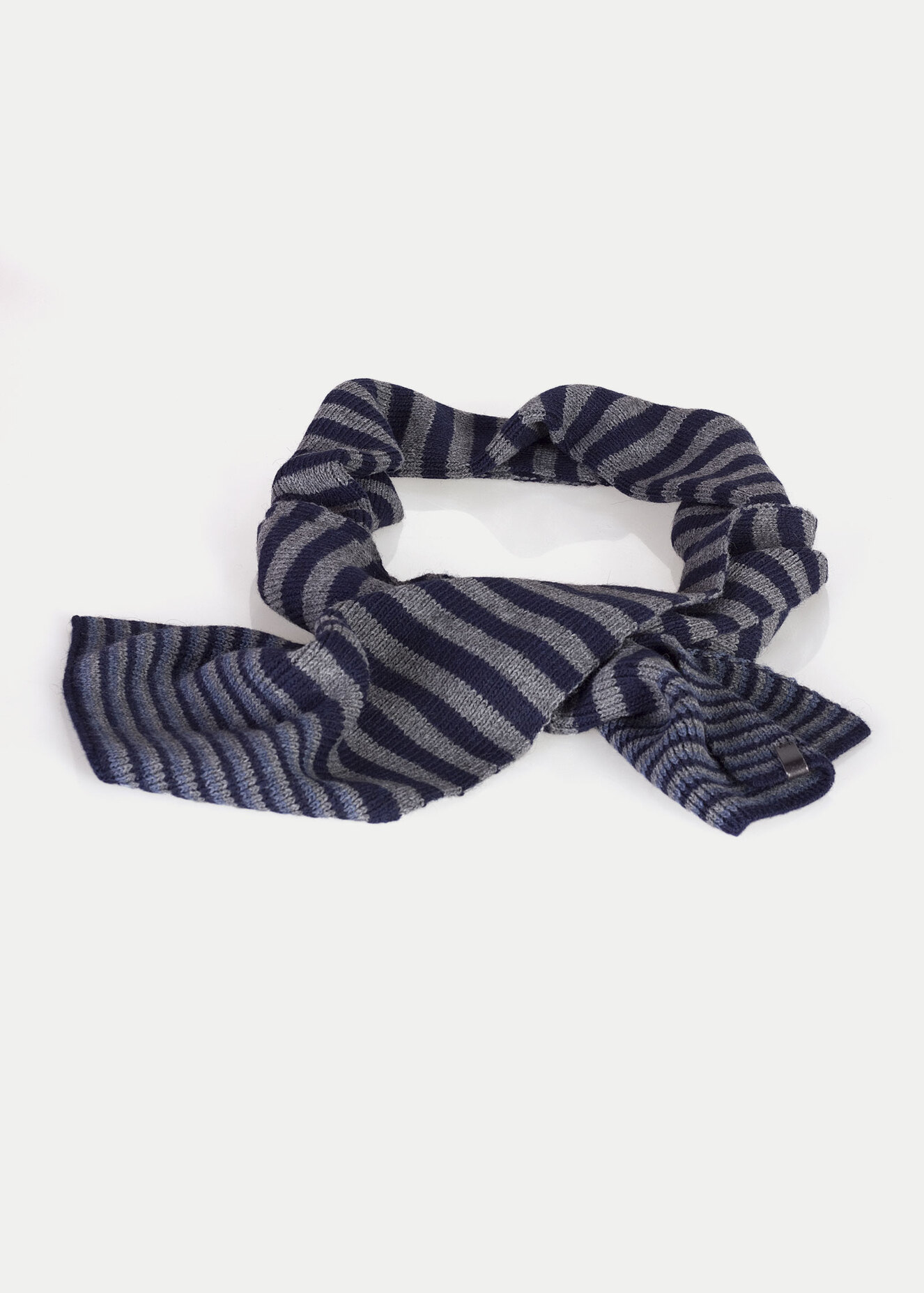 Wrangler Stripey Scarf Dark Grey Mel - W0S07U206