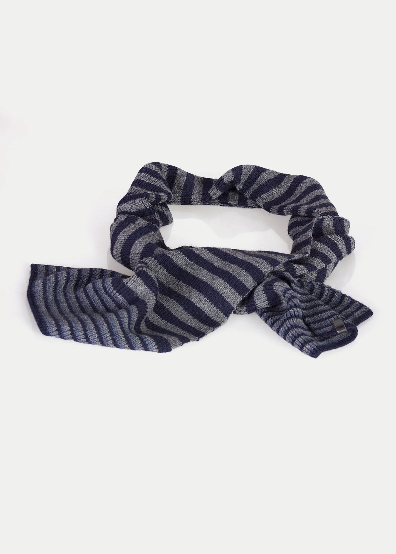 Wrangler Stripey Scarf Dark Grey Mel