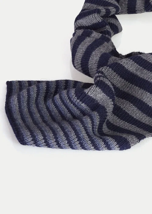 Wrangler Stripey Scarf Dark Grey Mel