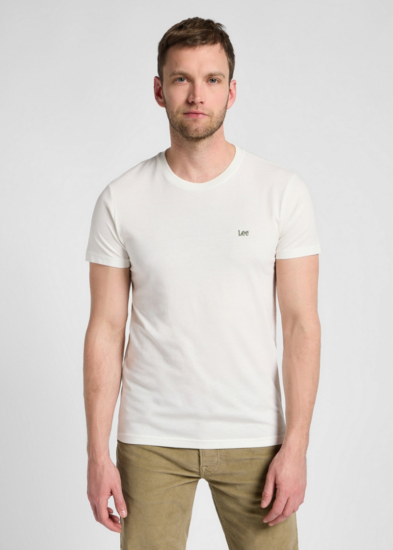 Lee Twin Pack Crew Tee Grove Ecru - 112355707