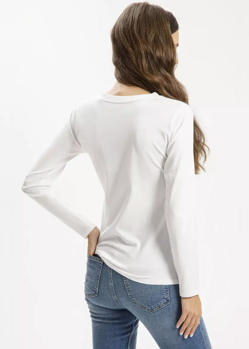 Cross Jeans Long Sleeve Tee White 008 - 56144-008