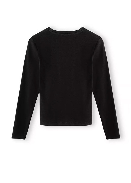 Cross Jeans Long Sleeve V Neck Tee Black 020 - 56144-020