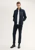 Tom Tailor Fleece Stand Up Jacket Navy Melange Structure