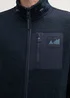 Tom Tailor Fleece Stand Up Jacket Navy Melange Structure