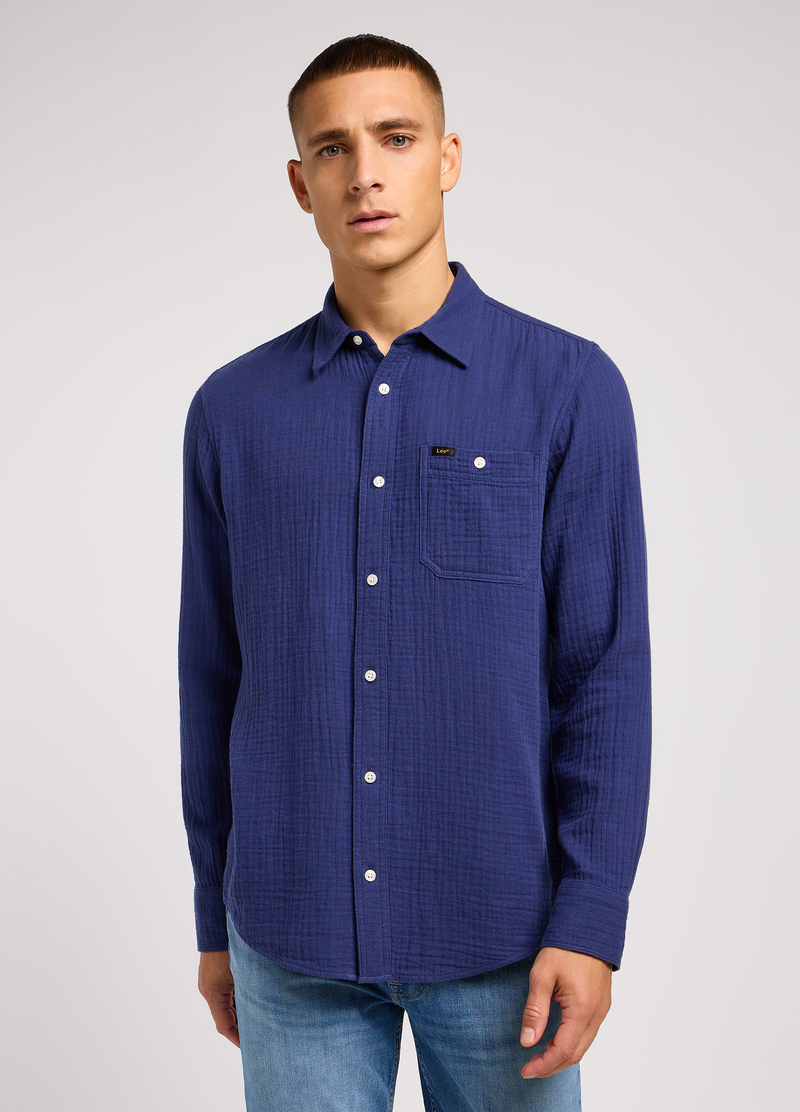 Lee Leesure Shirt Medieval Blue - 112349931