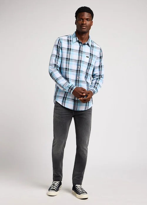 Lee Leesure Shirt Preppy Blue Check