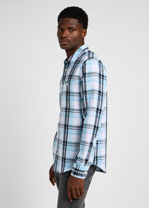 Lee Leesure Shirt Preppy Blue Check - 112349056