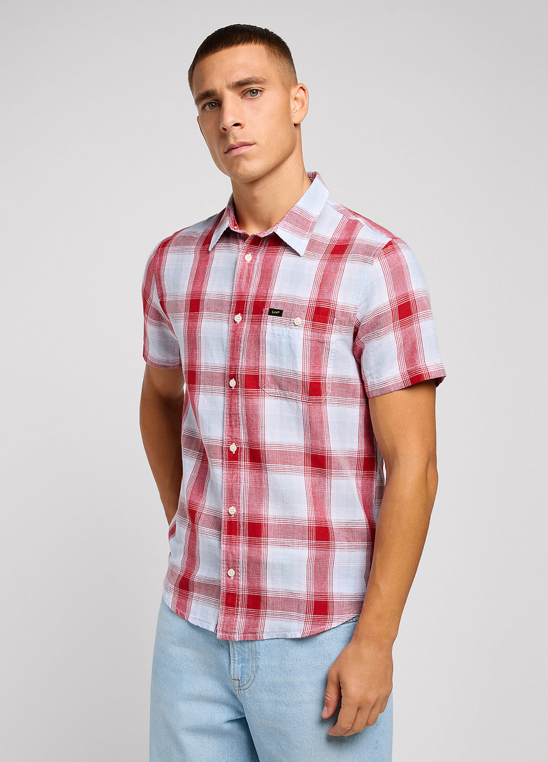 Lee Leesure Shirt Garnet Check - 112349346