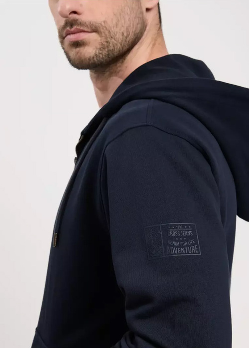 Cross Jeans Hoodie Zip Navy 001