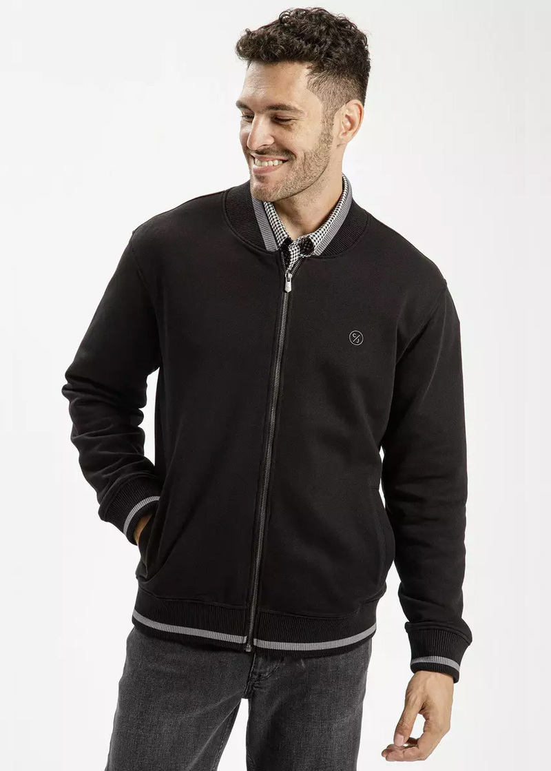 Cross Jeans Sweatshirt Zip Black 020 - 25454-020