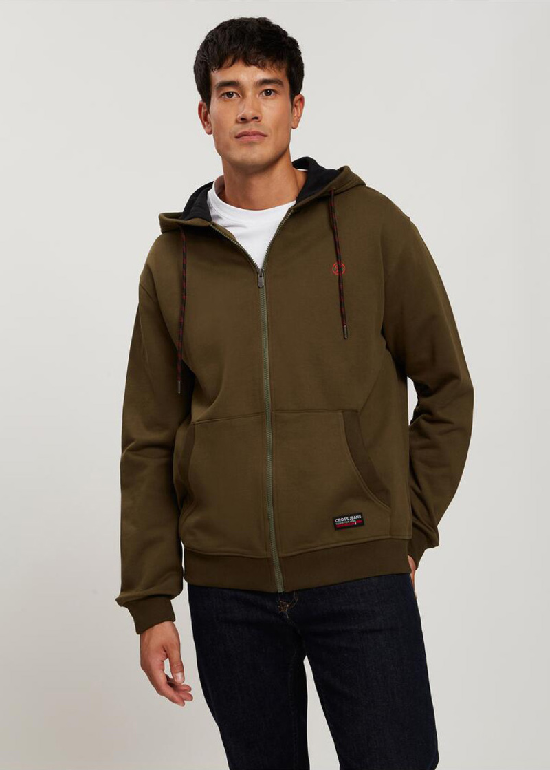 Cross Jeans Zip Hoodie Khaki 002