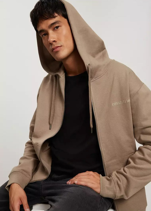 Cross Jeans Hoodie Zip Taupe 383