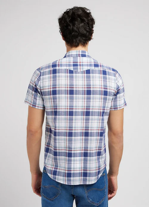 Lee Short Sleeve Western Shirt Medieval Blue Check