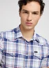 Lee Short Sleeve Western Shirt Medieval Blue Check