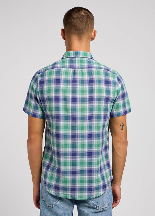 Lee Button Down Short Sleeve Dandy Green Check - 112349961