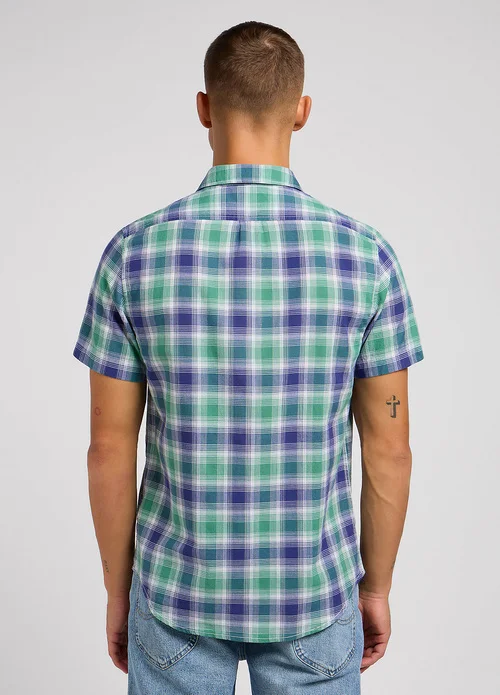 Lee Button Down Short Sleeve Dandy Green Check