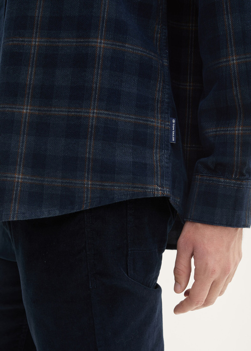 Tom Tailor Corduroy Shirt Navy Dark Check