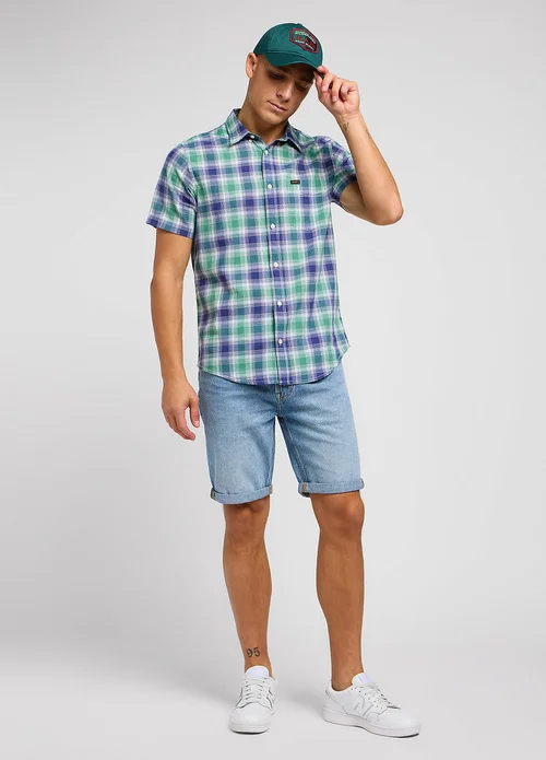 Lee Button Down Short Sleeve Dandy Green Check