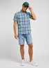 Lee Button Down Short Sleeve Dandy Green Check - 112349961