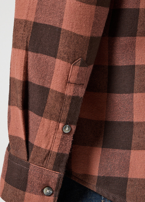 Wrangler One Pocket Shirt Root Beer Check