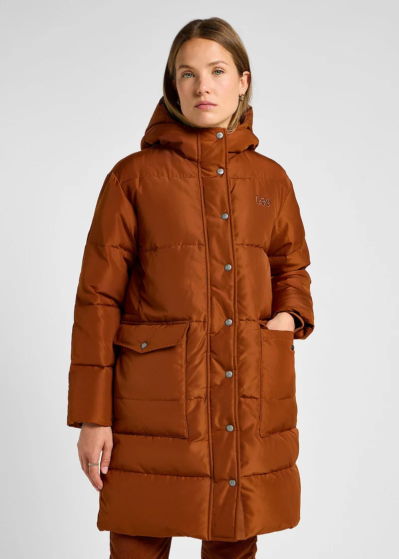 Lee Long Puffer Jacket Clove