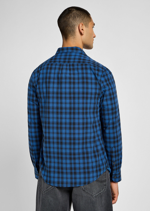 Lee Button Down Shirt Blue Check - 112355642