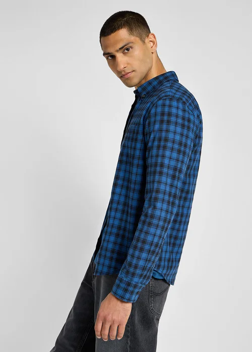 Lee Button Down Shirt Blue Check