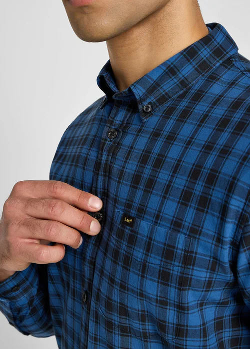 Lee Button Down Shirt Blue Check