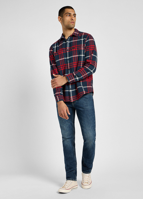 Lee Worker Shirt 20 Rivet Navy Check - 112355647