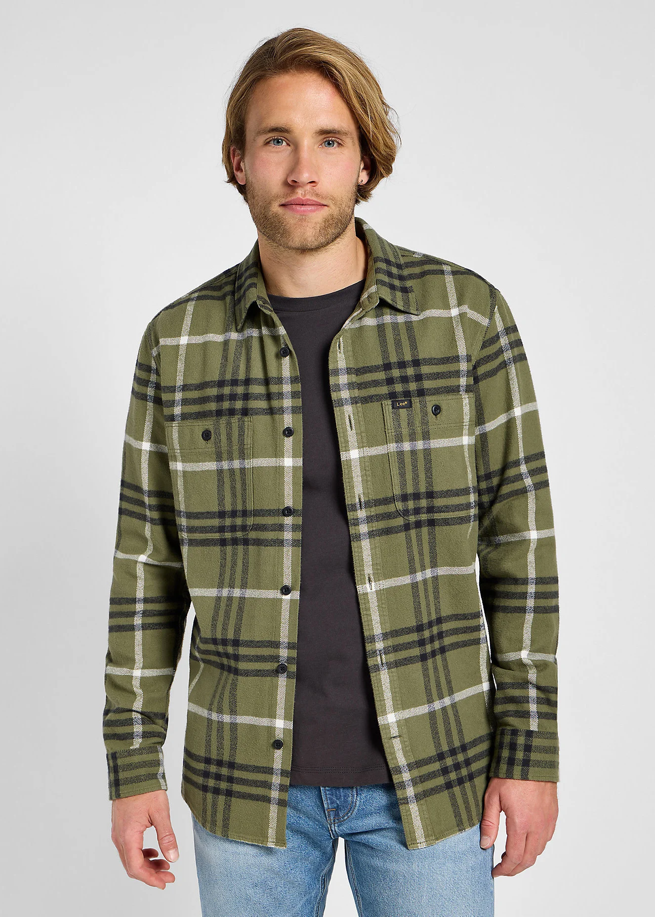 Lee Worker Shirt 20 Mercantile Green Check
