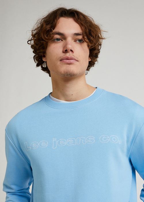 Lee Seasonal Logo Sweatshirt Shasta Blue - LL23FWA32