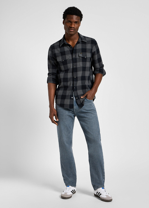 Lee Clean Western Shirt Static Gray Check - 112355745