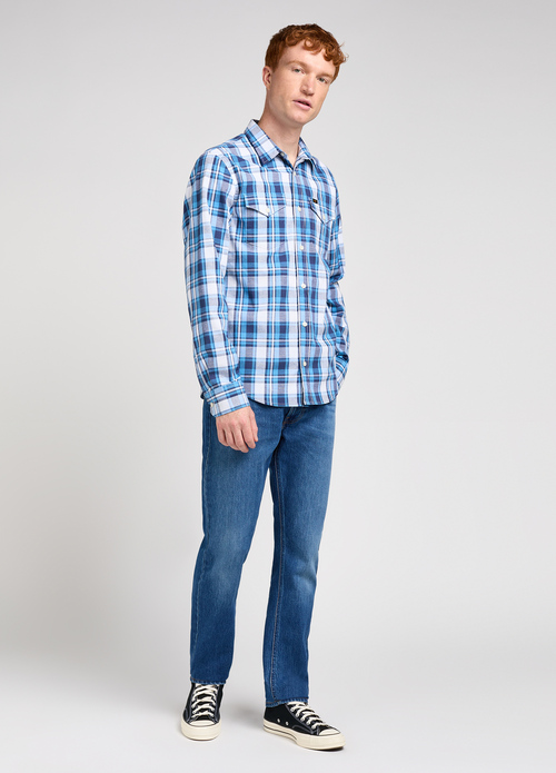 Lee Regular Shirt Atantic Bright White Check - 112349505