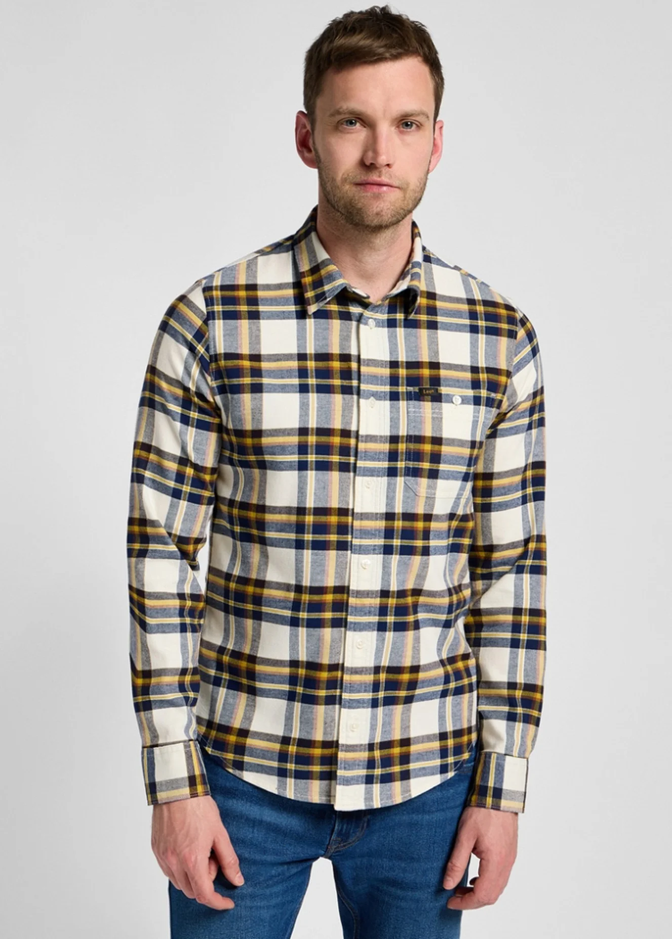 Lee Leesure Shirt Ecru Check