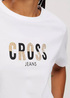 Cross Jeans Logo T Shirt C Neck White 008 - 56142-008