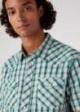 Wrangler® Short Sleeve Western Shirt - Bayberry Green