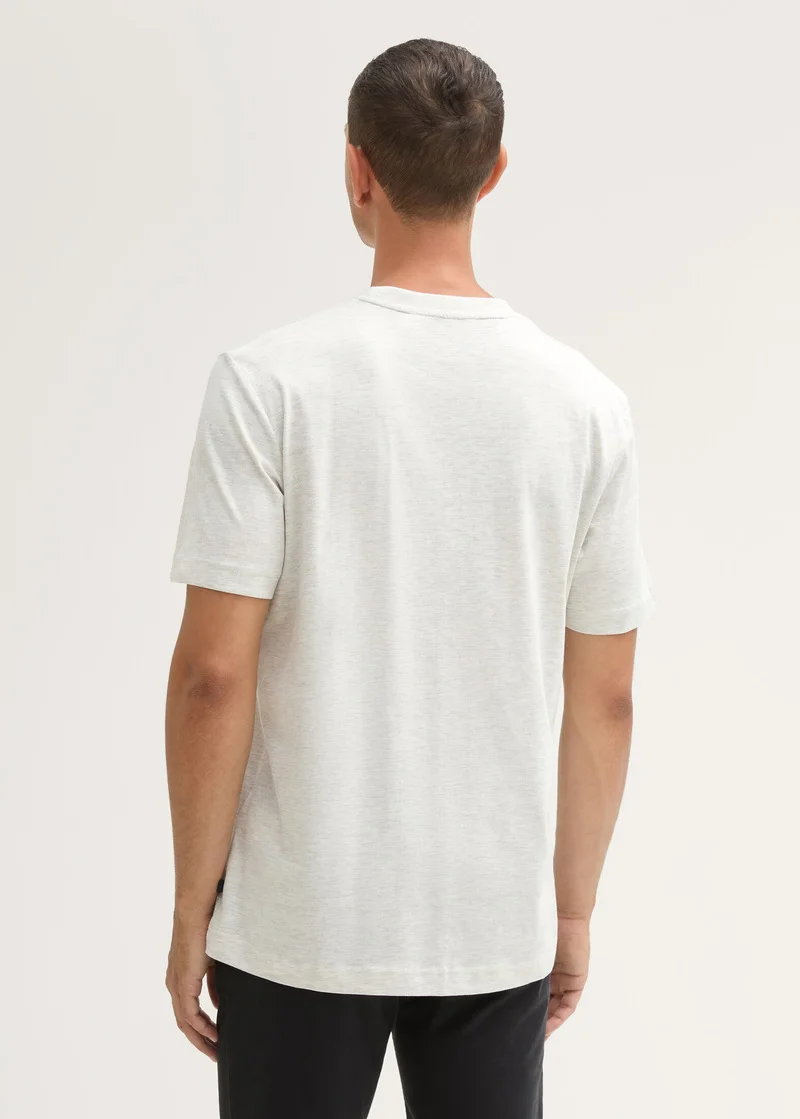 Tom Tailor Tshirt C Neck Offwhite Melange