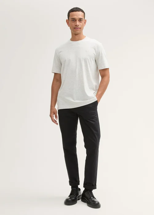 Tom Tailor Tshirt C Neck Offwhite Melange