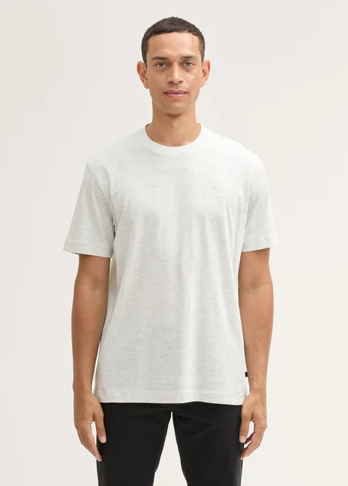 Tom Tailor Tshirt C Neck Offwhite Melange