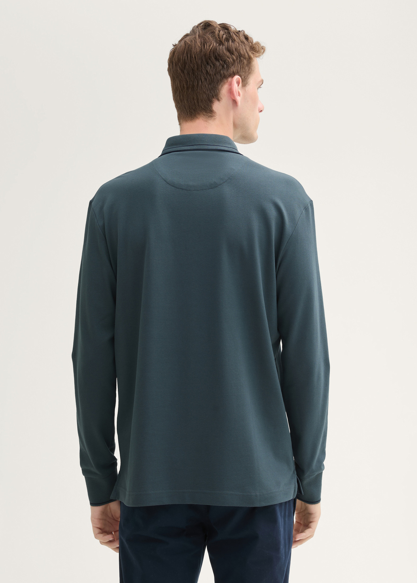 Tom Tailor Longsleeve Polo Tee Stormy Blue - 1043998-27604