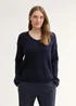 Tom Tailor Knitted Pullover With A V Neckline Sky Captain Blue