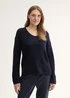 Tom Tailor Knitted Pullover With A V Neckline Sky Captain Blue
