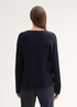 Tom Tailor Knitted Pullover With A V Neckline Sky Captain Blue - 1042956-10668