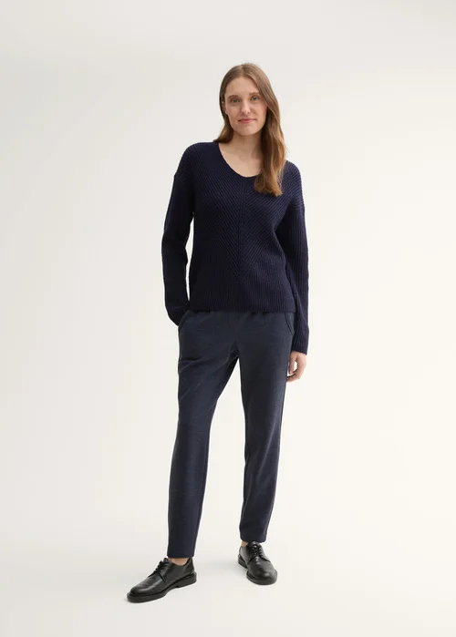 Tom Tailor Knitted Pullover With A V Neckline Sky Captain Blue